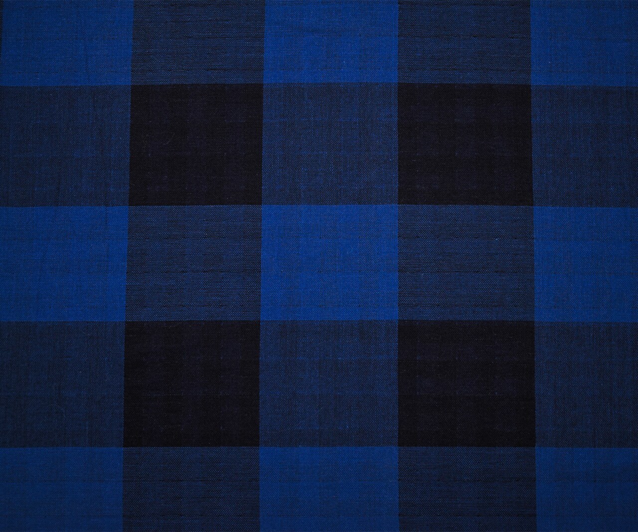 Black-Blue Famous Maker Cotton Check/Gingham Double Gauze Woven Fabric By the Yard